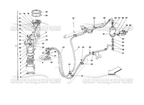 a part diagram from the ferrari 512 parts catalogue