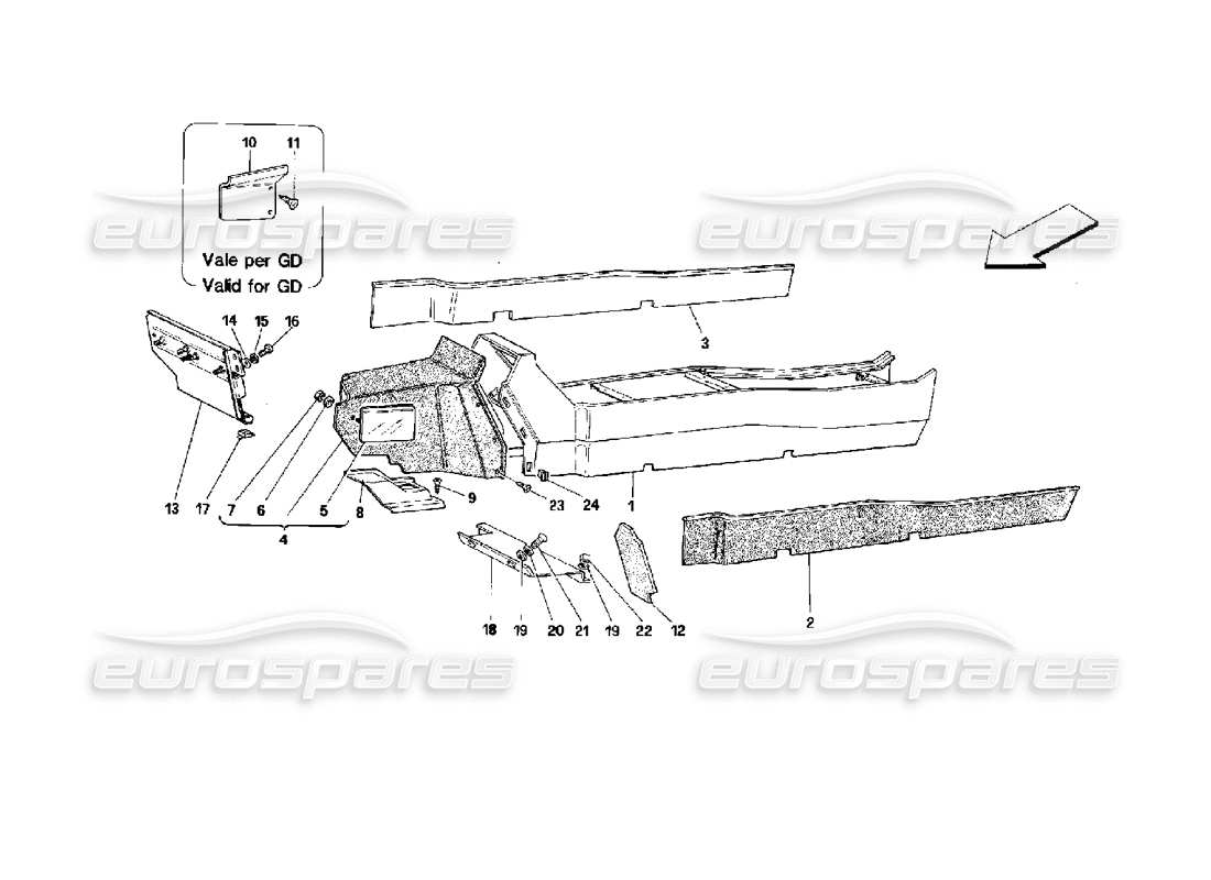 part diagram containing part number 61124100