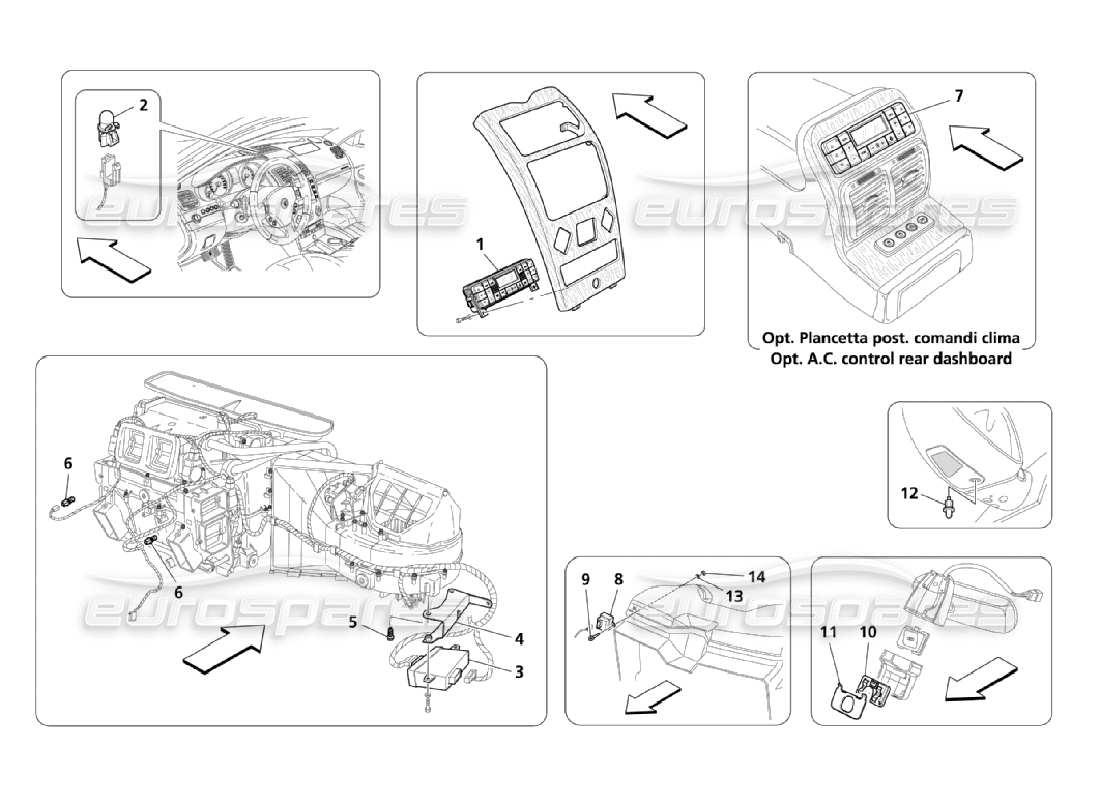 a part diagram from the maserati quattroporte m139 (2005-2013) parts catalogue