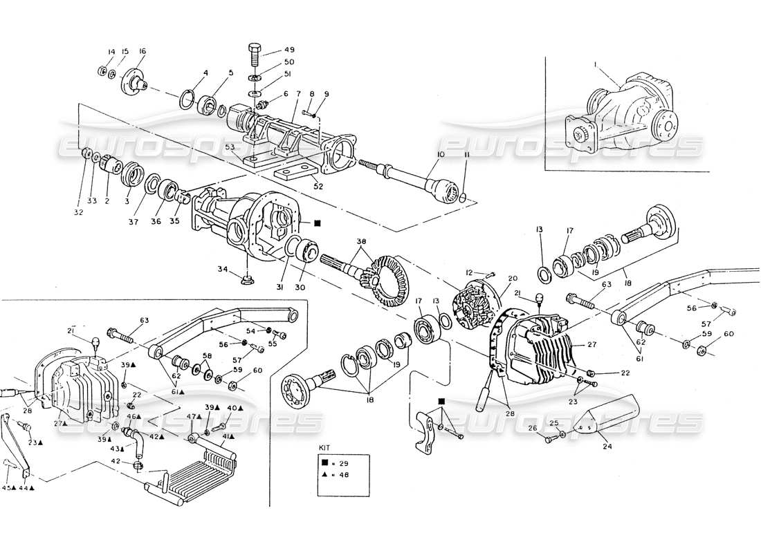 maserati 418 / 4.24v / 430 differential parts diagram