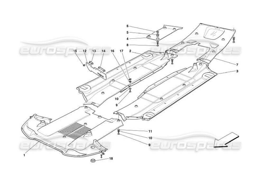 ferrari 550 barchetta flat floor pan parts diagram