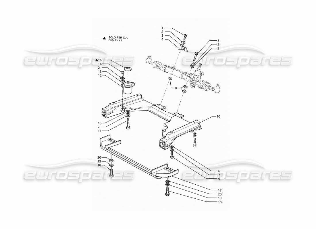 maserati ghibli 2.8 (abs) steering box front subframe parts diagram