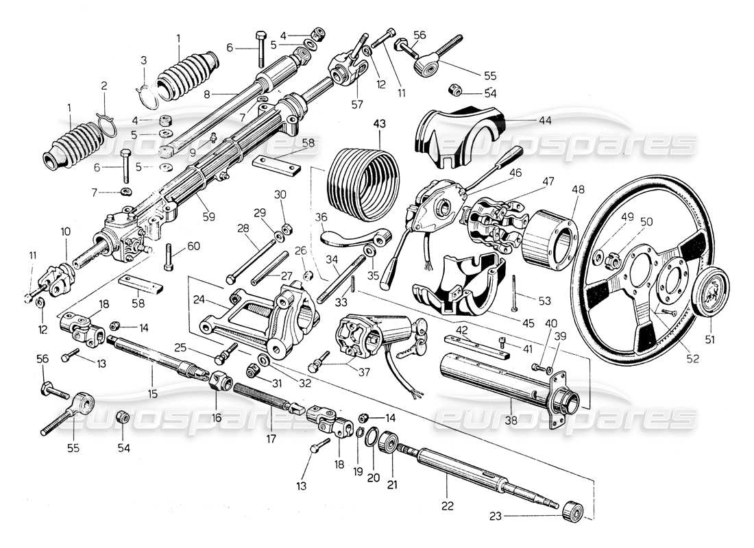 LAMBORGHINI COUNTACH LP400 STEERING PART DIAGRAM lamborghini countach lp400 steering part diagram
