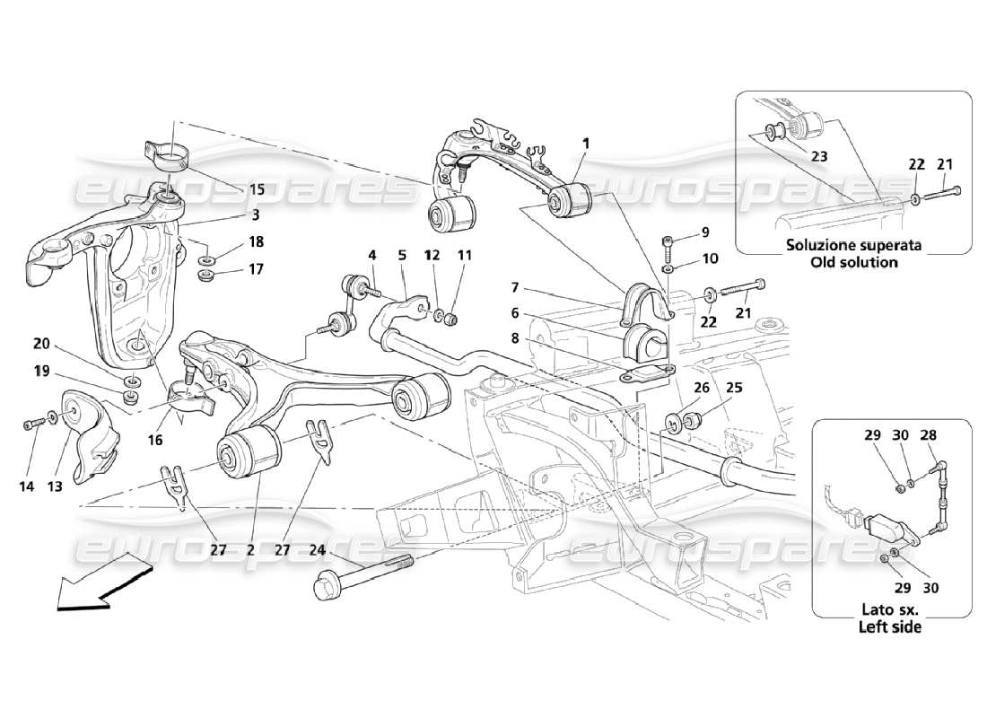 maserati qtp. (2006) 4.2 front suspension parts diagram