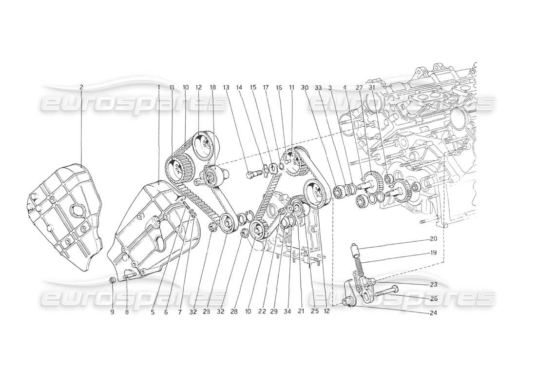 ferrari 208 gt4 dino (1975) timing system - controls parts diagram