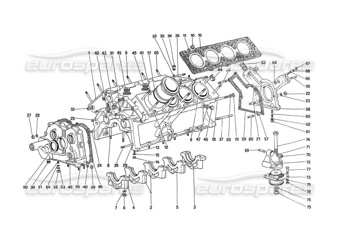 FERRARI 288 GTO CRANKCASE PART DIAGRAM ferrari 288 gto crankcase part diagram