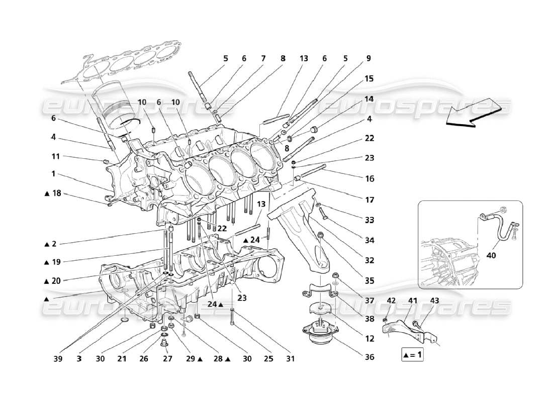 maserati qtp. (2006) 4.2 crankcase parts diagram