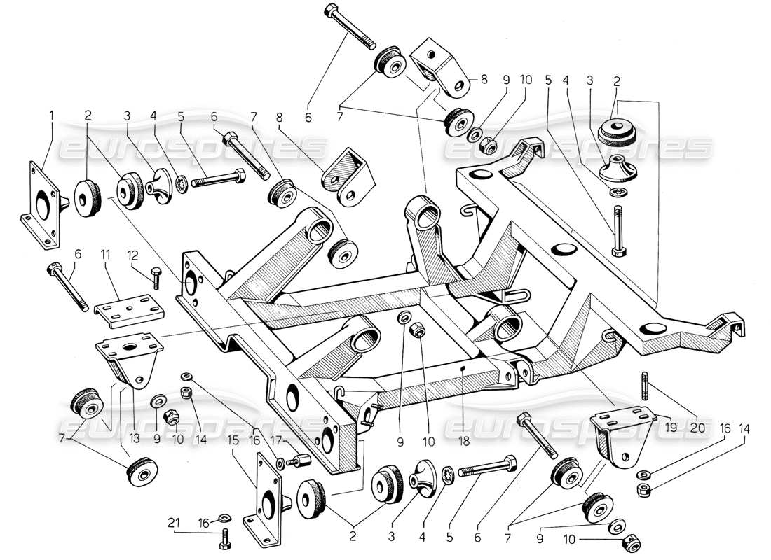 a part diagram from the lamborghini jalpa parts catalogue