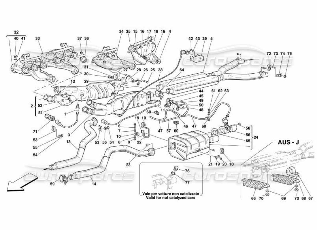 a part diagram from the ferrari 550 parts catalogue