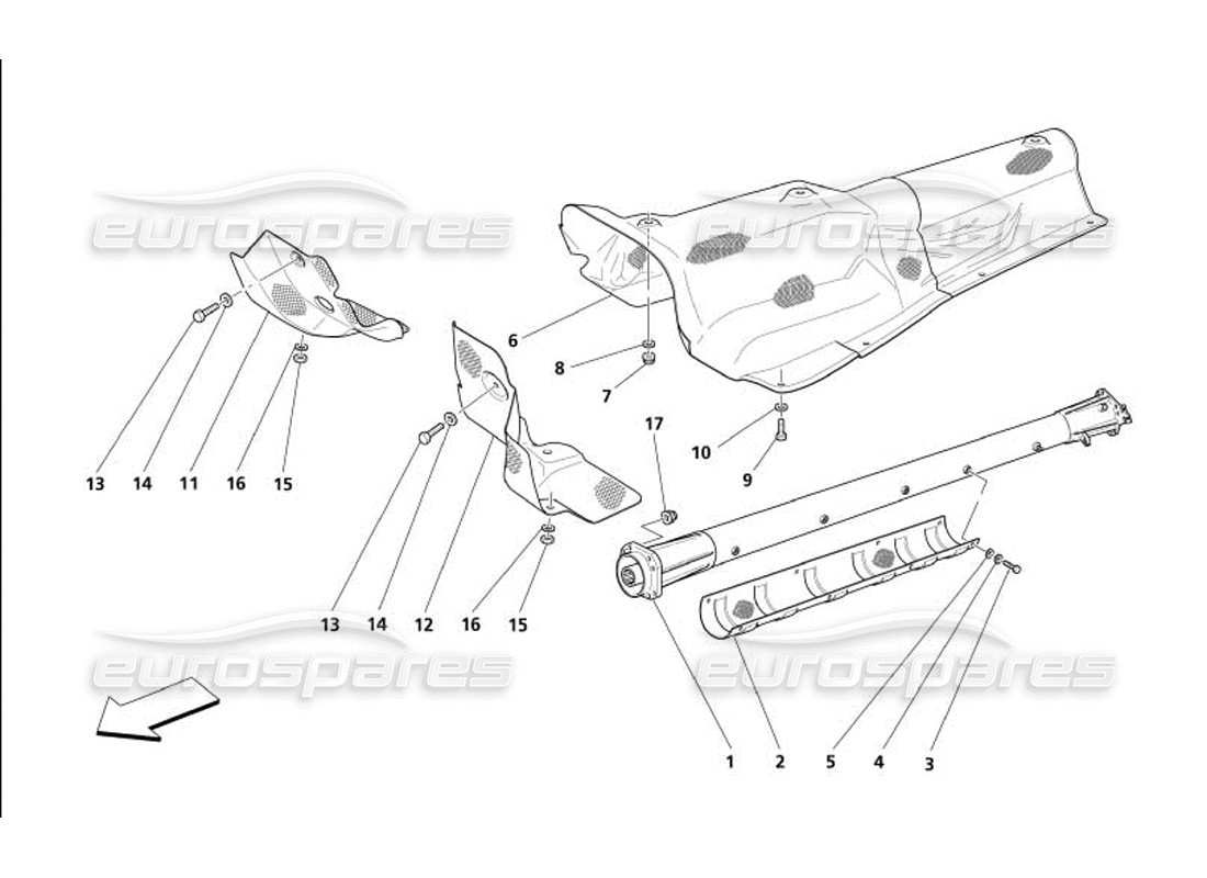 a part diagram from the maserati 4200 coupe (2005) parts catalogue