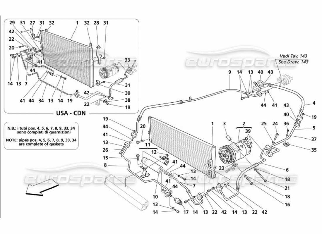 a part diagram from the maserati 4200 parts catalogue