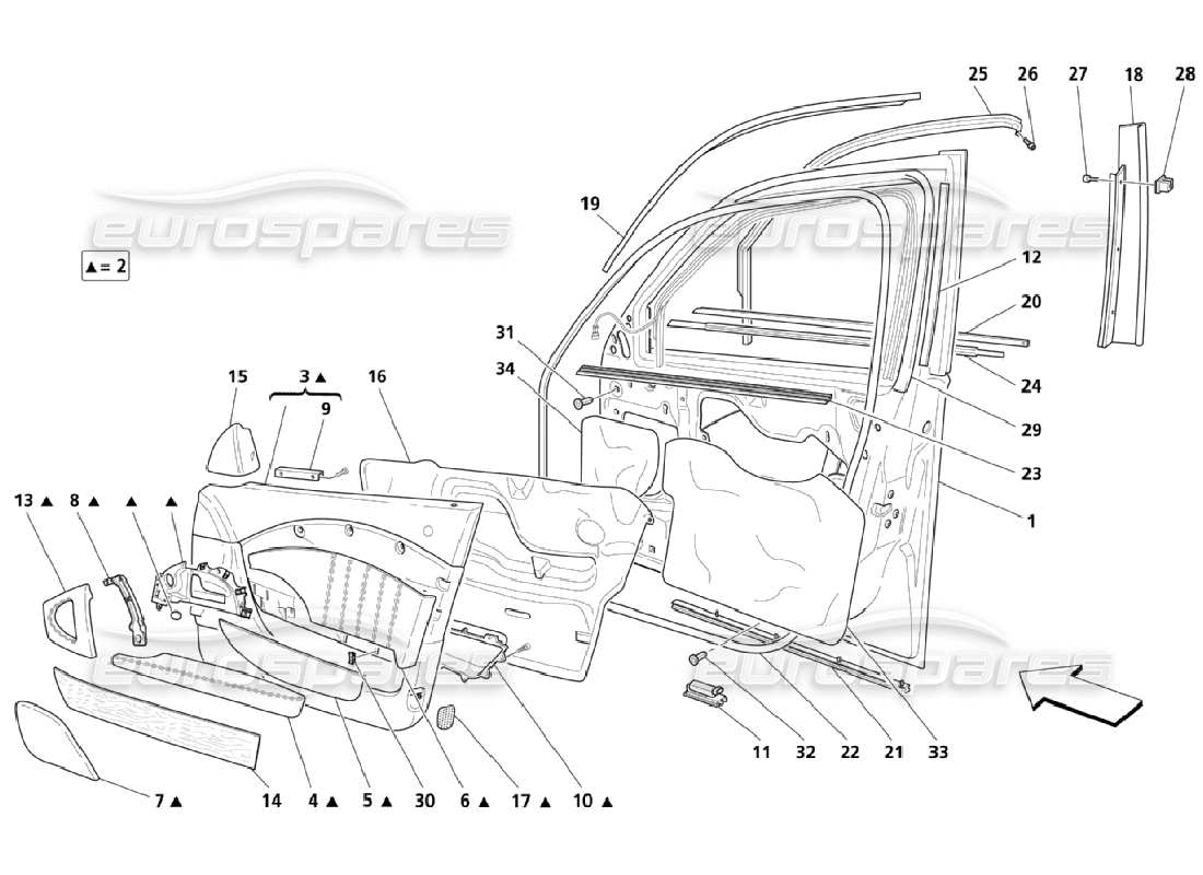 a part diagram from the maserati qtp. (2006) 4.2 parts catalogue