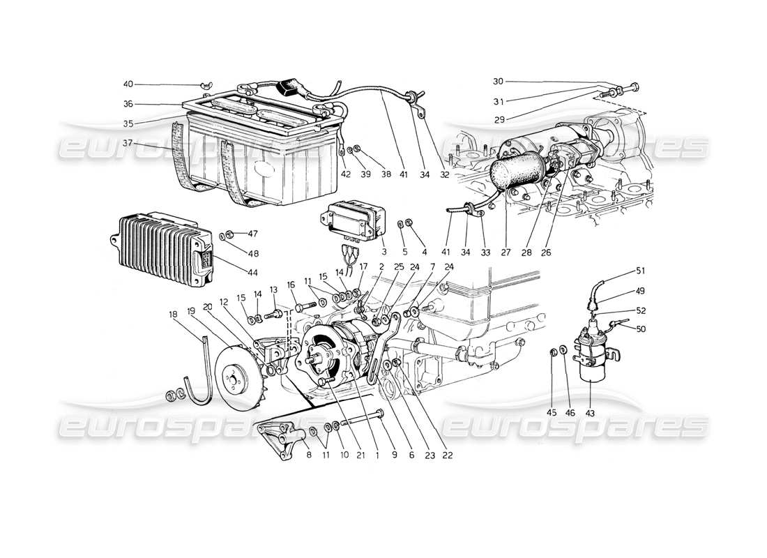 a part diagram from the ferrari 330 and 365 parts catalogue