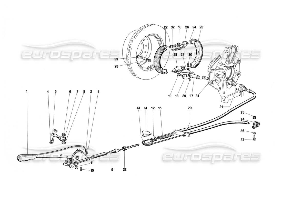 a part diagram from the ferrari testarossa parts catalogue