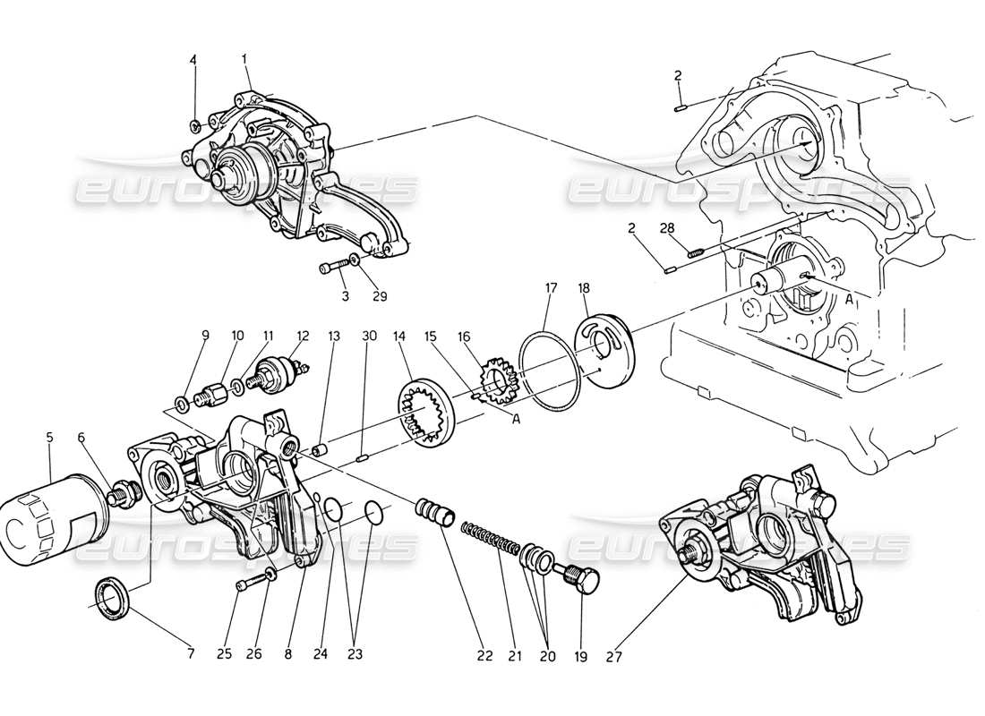 a part diagram from the Maserati 222 / 222E Biturbo parts catalogue