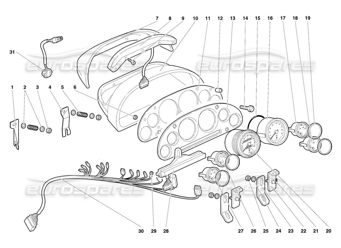 a part diagram from the lamborghini diablo vt (1994) parts catalogue