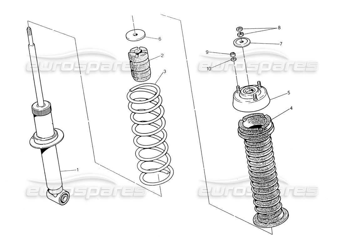 a part diagram from the maserati 222 / 222e biturbo parts catalogue