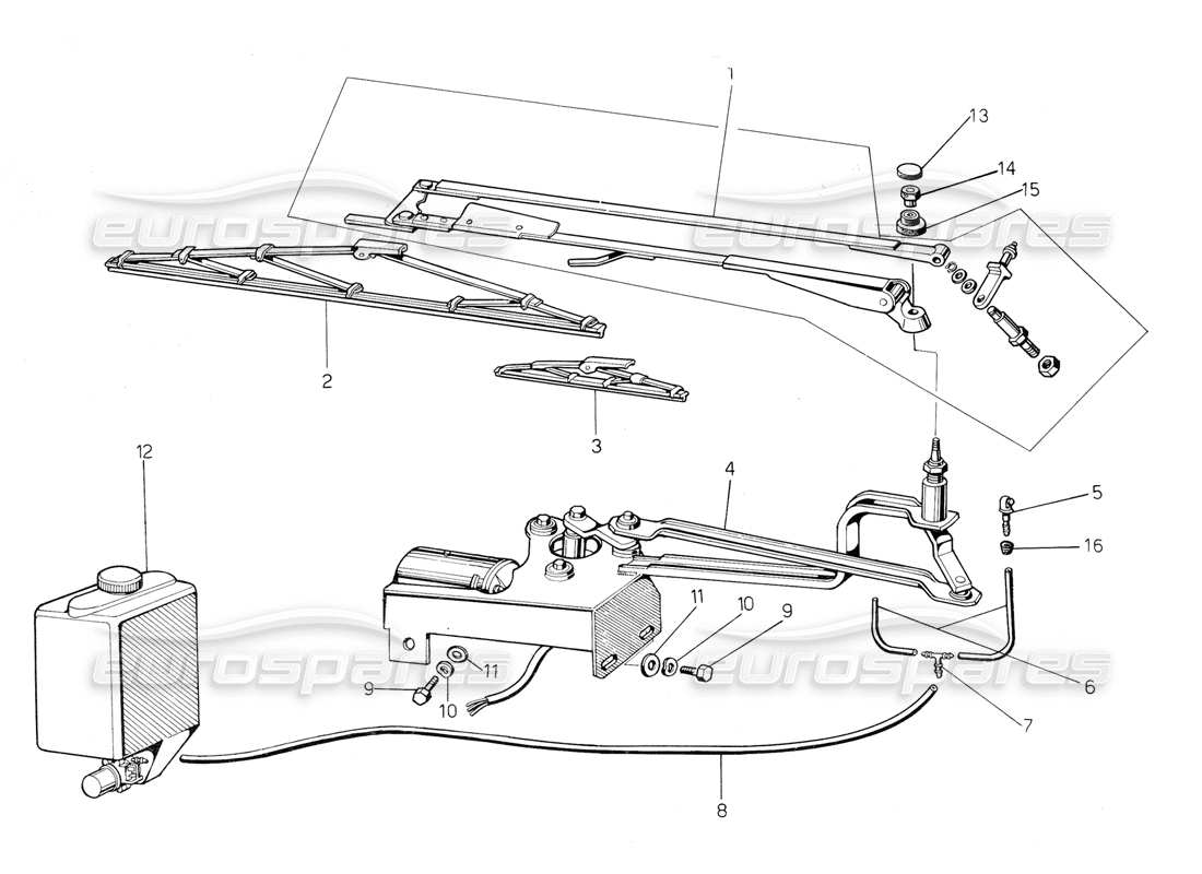 a part diagram from the Lamborghini Countach 5000 QV (1985) parts catalogue
