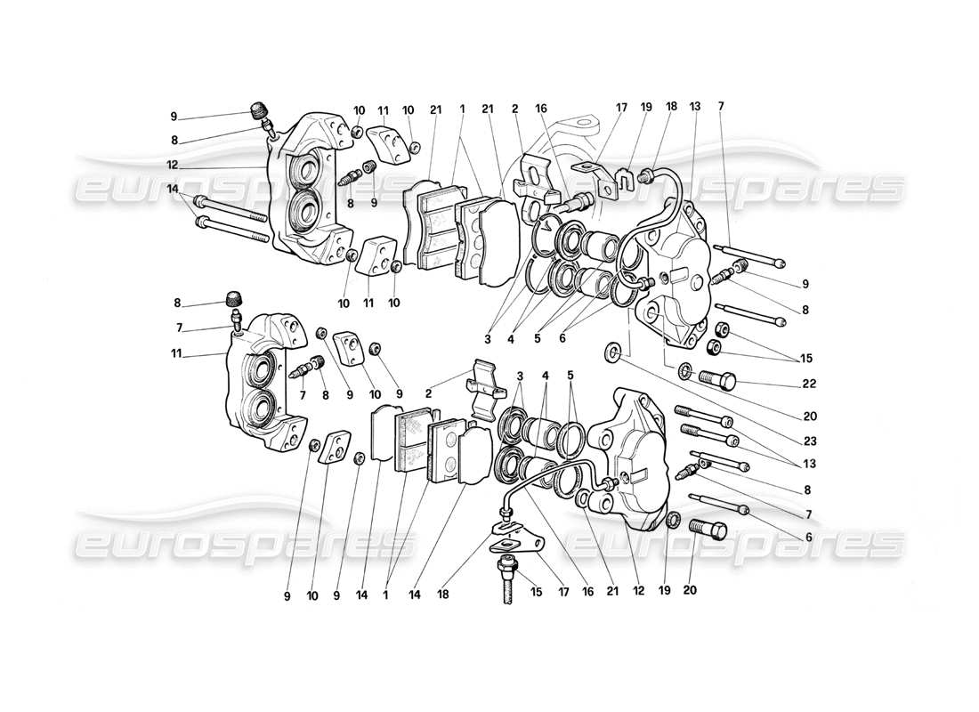 VIEW PARTS DIAGRAMS FROM THE FERRARI TESTAROSSA PARTS CATALOGUE a part diagram from the ferrari testarossa parts catalogue