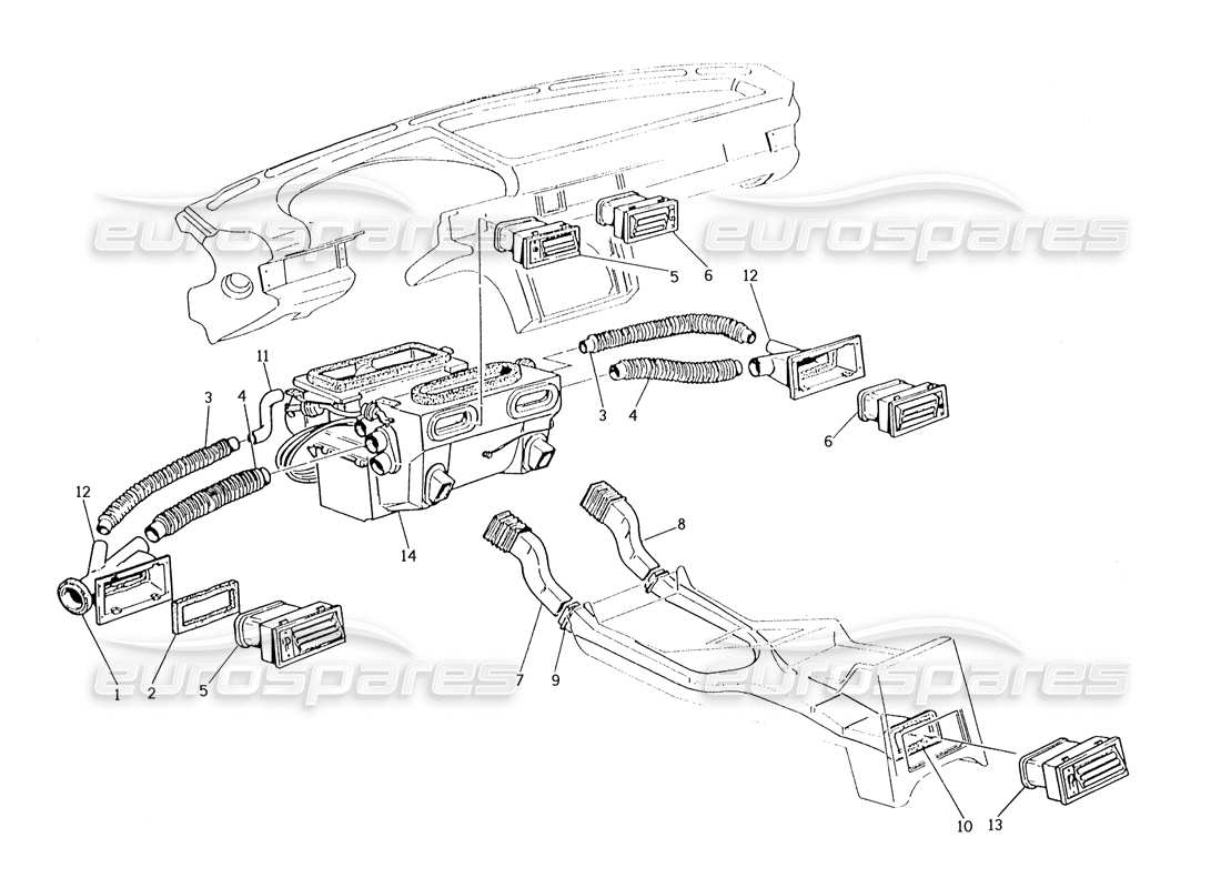 a part diagram from the maserati biturbo (1983-1995) parts catalogue