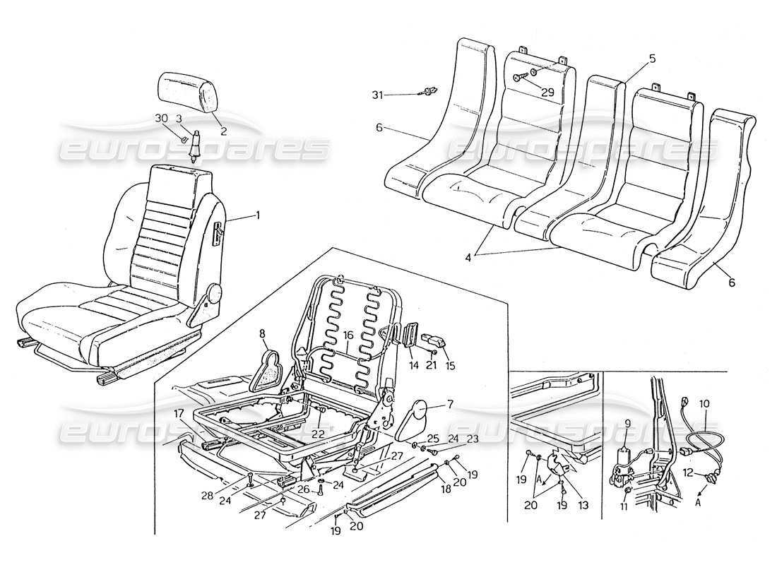 a part diagram from the Maserati Karif 2.8 parts catalogue