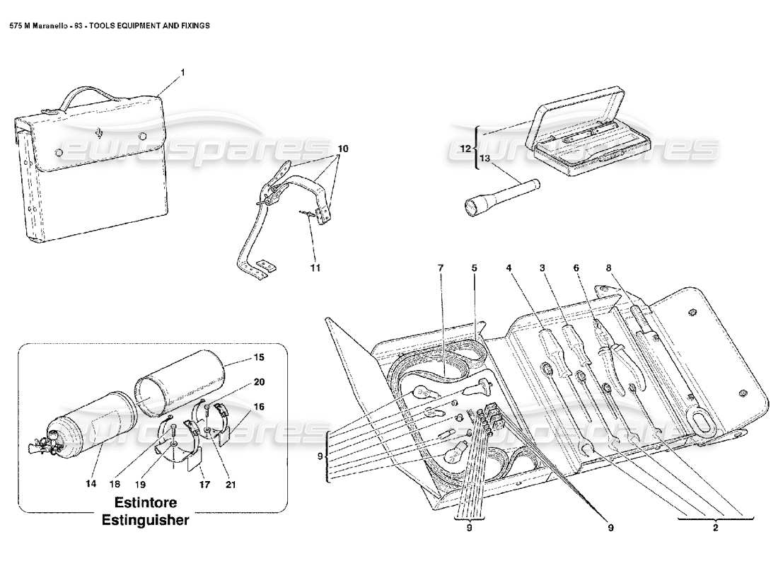 a part diagram from the ferrari 575 parts catalogue
