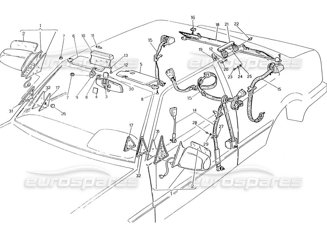 a part diagram from the maserati biturbo (1983-1995) parts catalogue