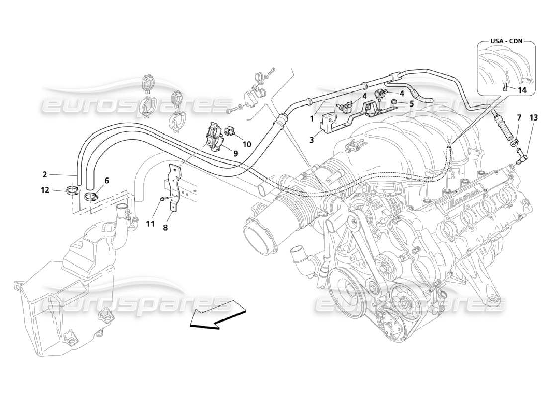 a part diagram from the maserati qtp. (2006) 4.2 parts catalogue