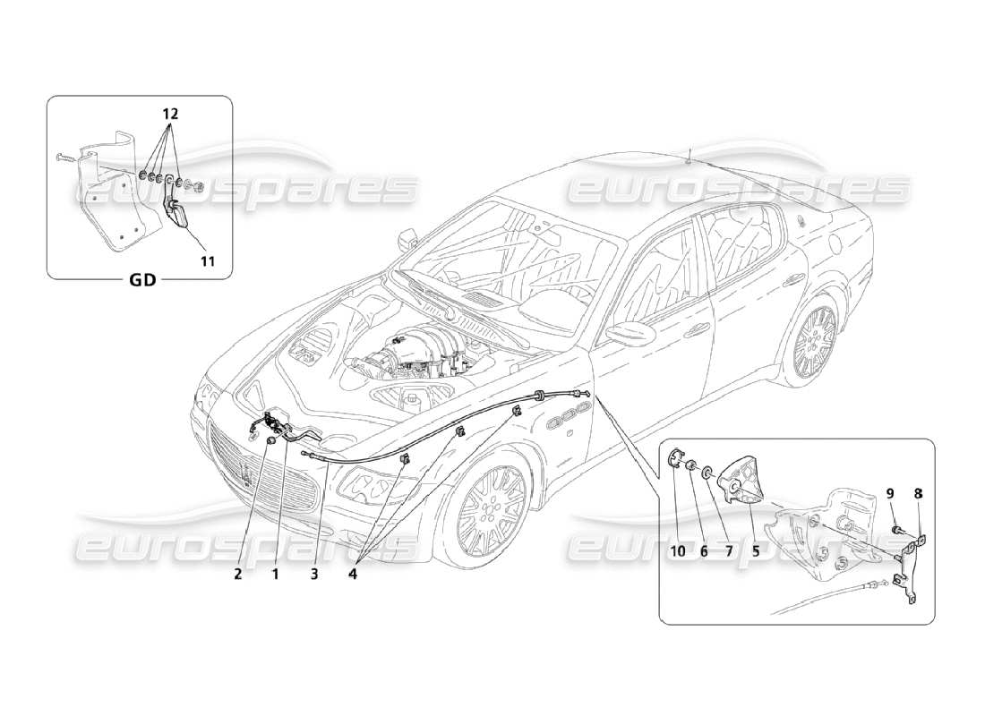 a part diagram from the maserati qtp. (2006) 4.2 parts catalogue