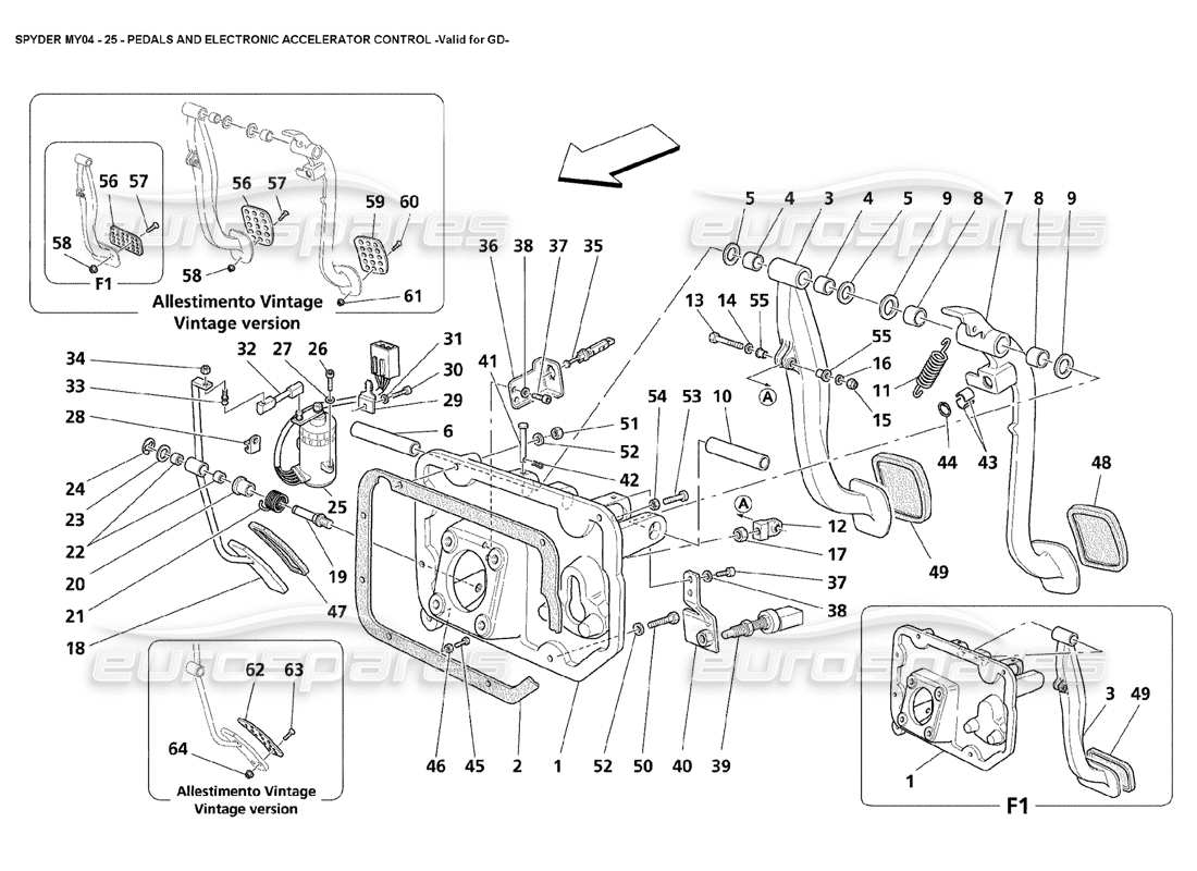 a part diagram from the maserati 4200 spyder (2004) parts catalogue