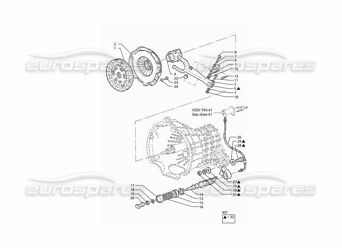 a part diagram from the maserati ghibli (1993-1995) parts catalogue