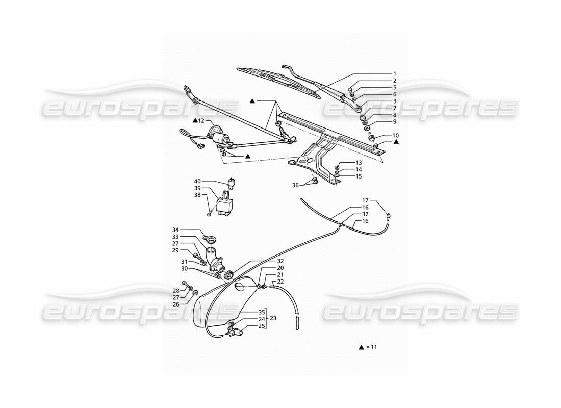 a part diagram from the maserati ghibli (1993-1995) parts catalogue