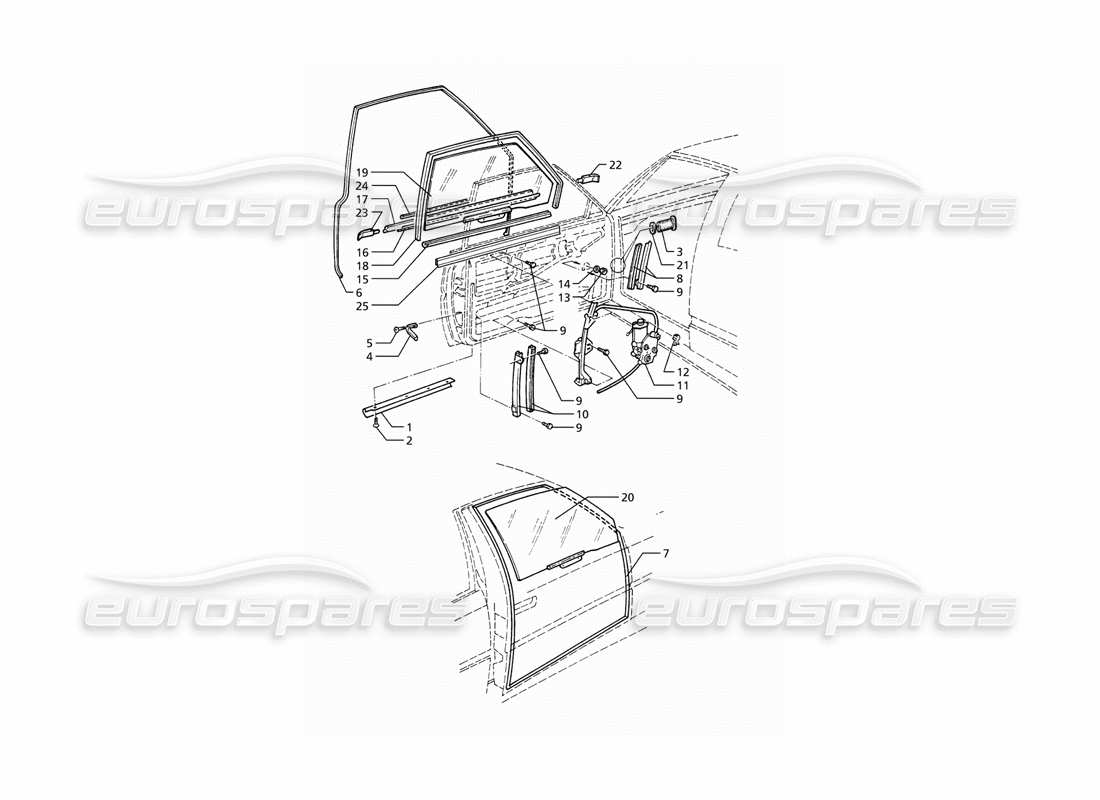 a part diagram from the maserati ghibli (1993-1995) parts catalogue