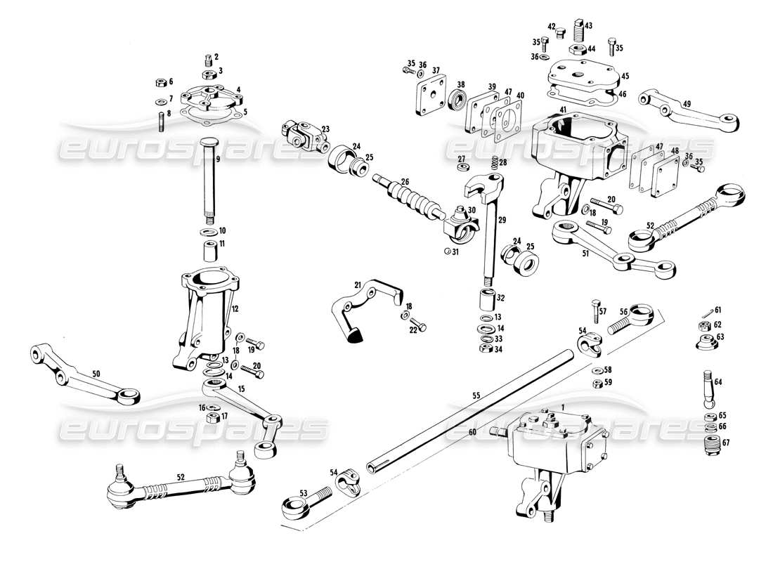 a part diagram from the maserati ghibli (1967-1973) parts catalogue