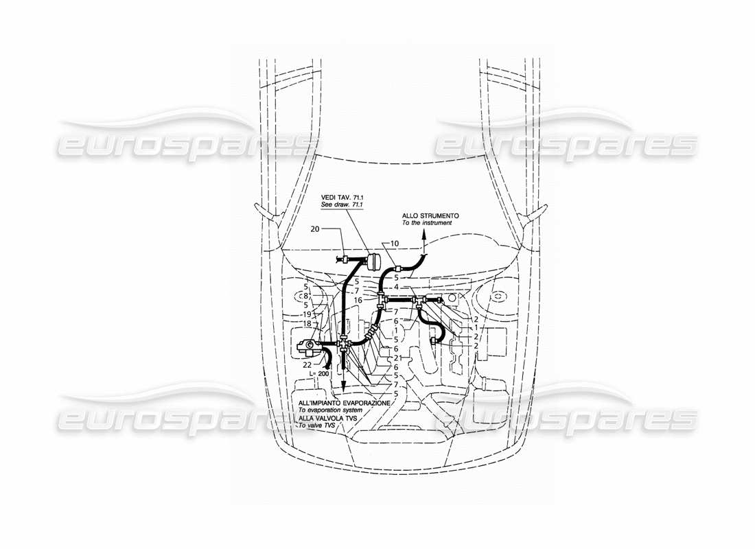 a part diagram from the maserati quattroporte (1996-2001) parts catalogue