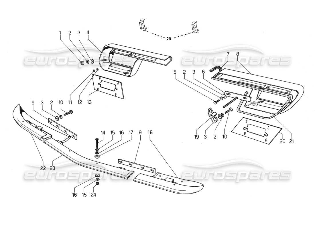 VIEW PARTS DIAGRAMS FROM THE LAMBORGHINI URRACO PARTS CATALOGUE a part diagram from the lamborghini urraco parts catalogue