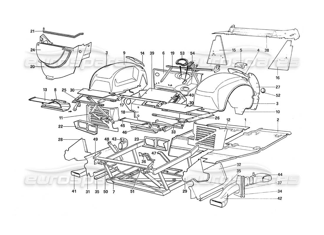 a part diagram from the ferrari 288 parts catalogue
