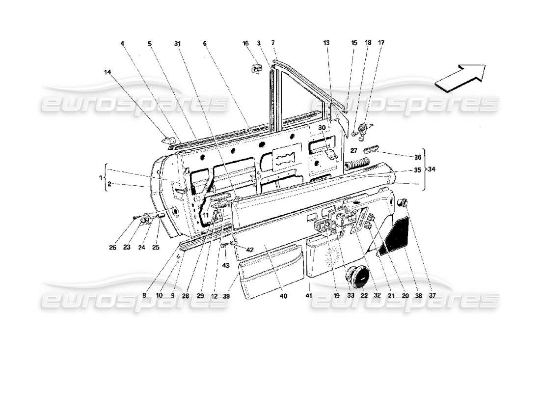 a part diagram from the ferrari mondial parts catalogue