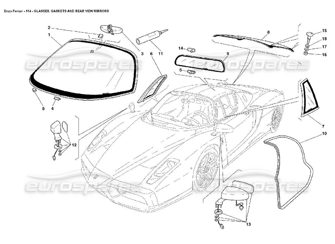 a part diagram from the ferrari enzo parts catalogue