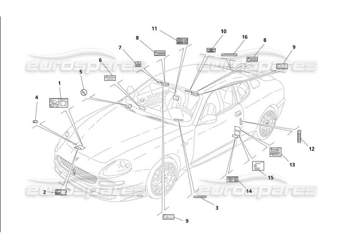 a part diagram from the Maserati 4200 Gransport (2005) parts catalogue