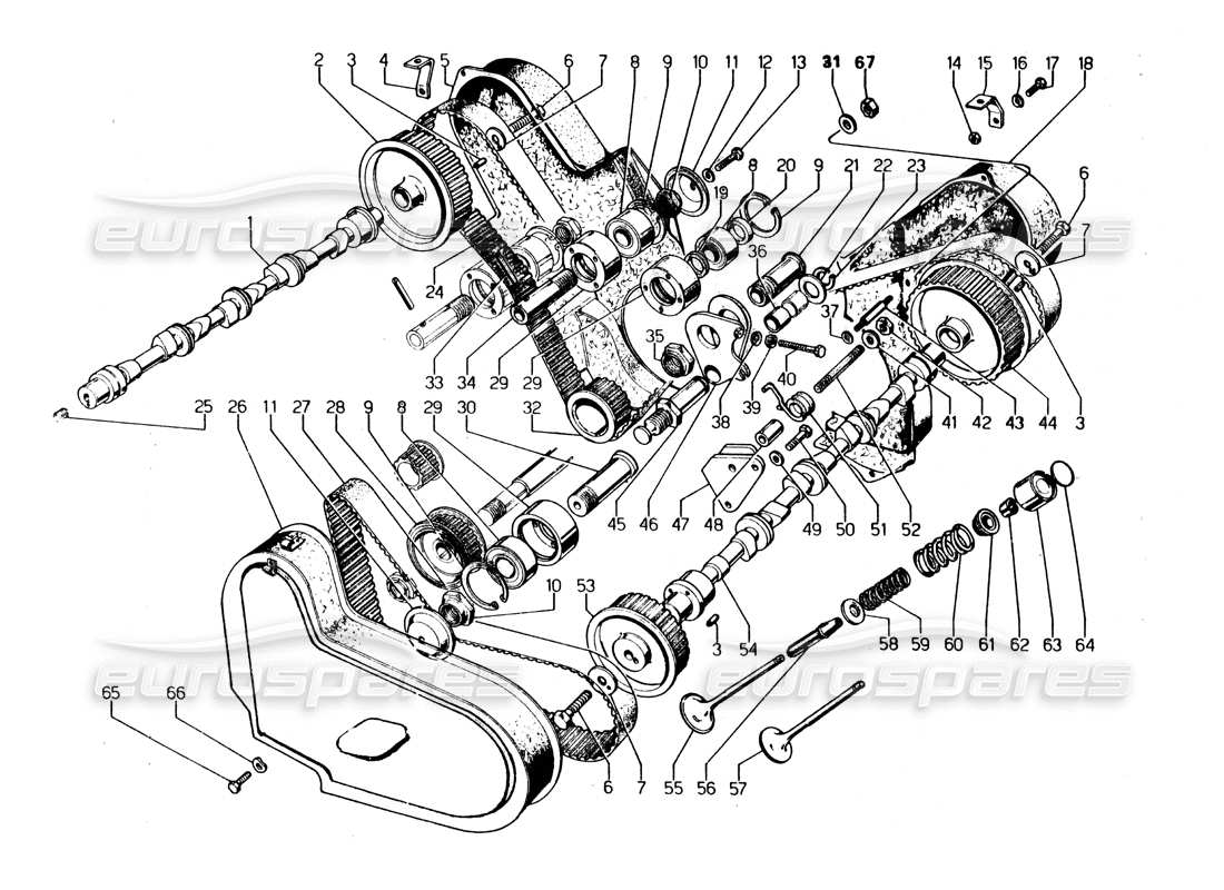 a part diagram from the lamborghini urraco p250 / p250s parts catalogue