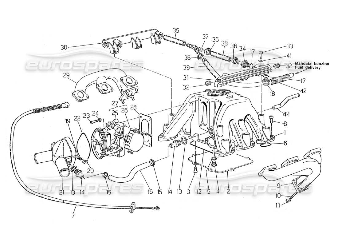 a part diagram from the maserati biturbo (1983-1995) parts catalogue