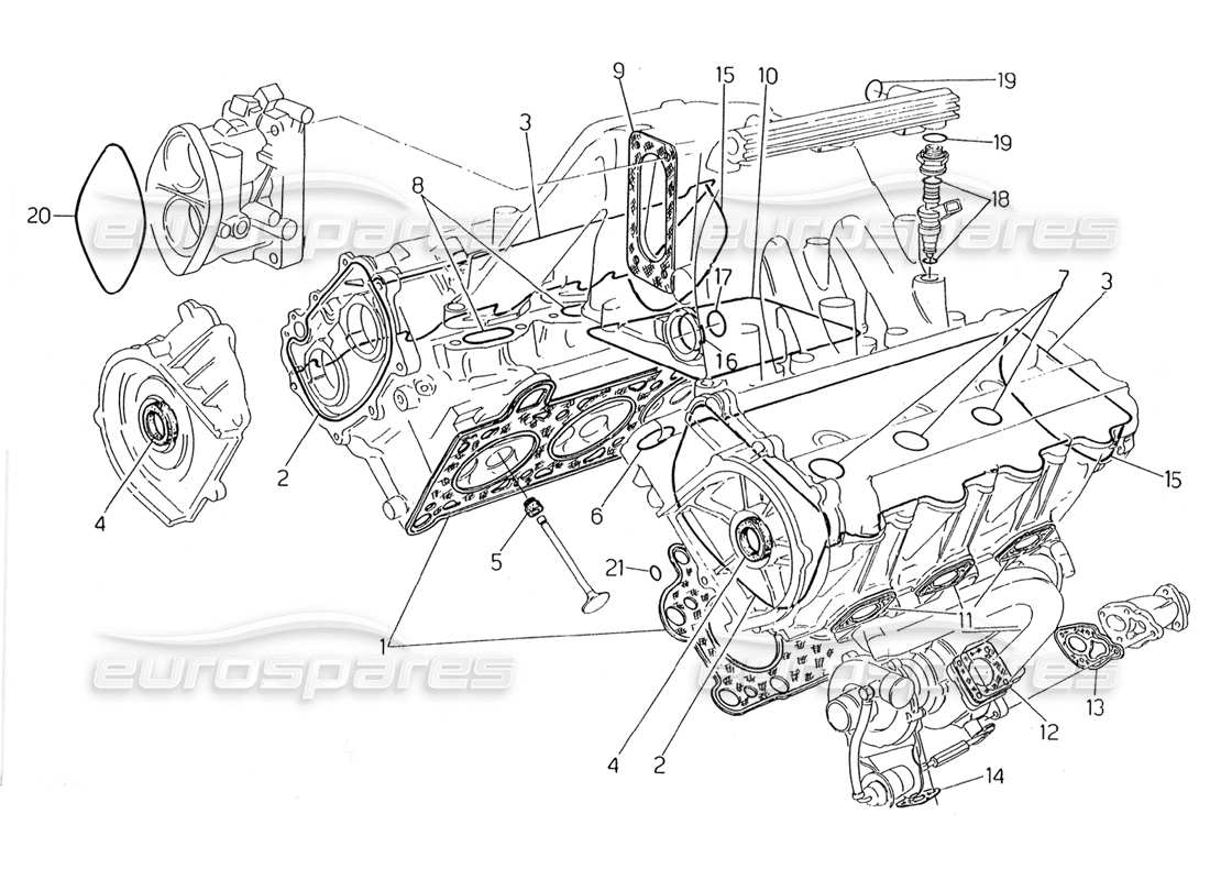a part diagram from the maserati biturbo (1983-1995) parts catalogue