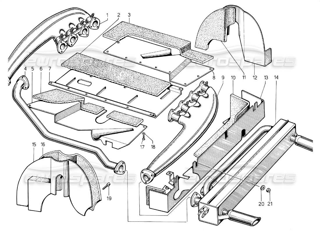 a part diagram from the lamborghini jalpa parts catalogue