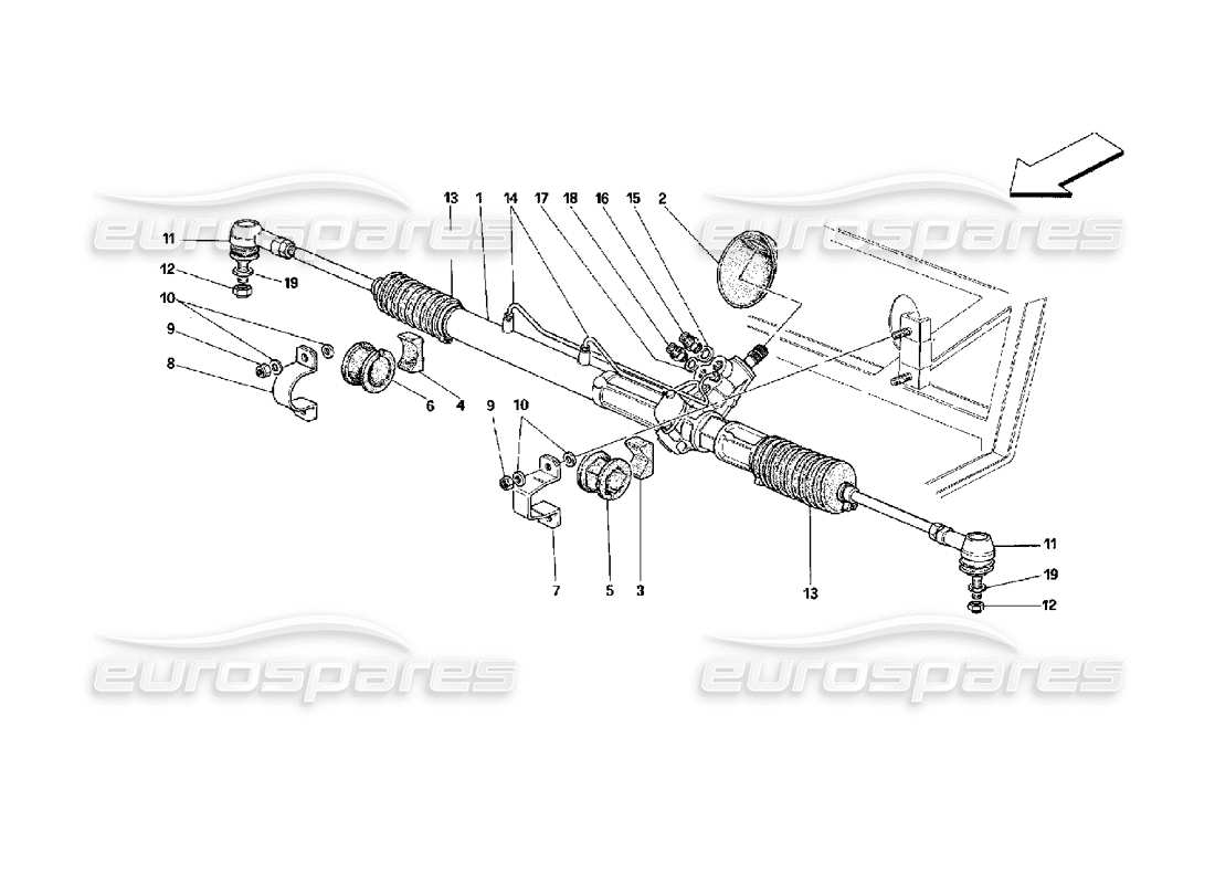 a part diagram from the ferrari mondial 3.4 t coupe/cabrio parts catalogue