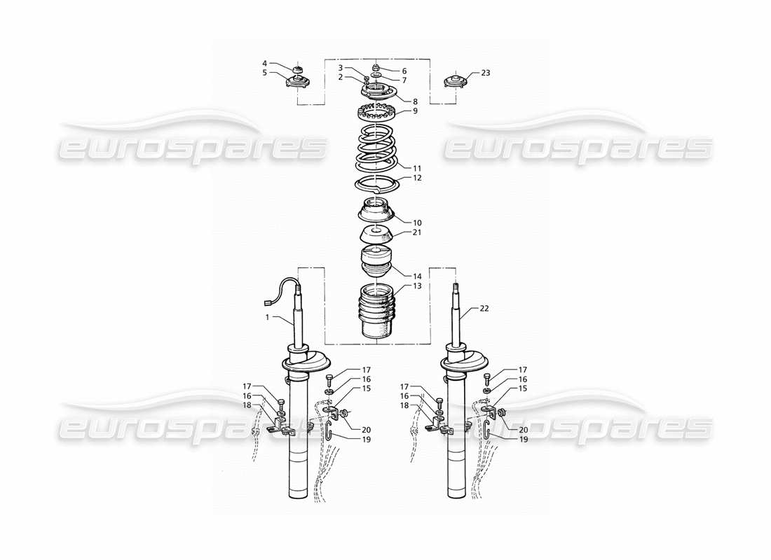 a part diagram from the maserati quattroporte (1996-2001) parts catalogue