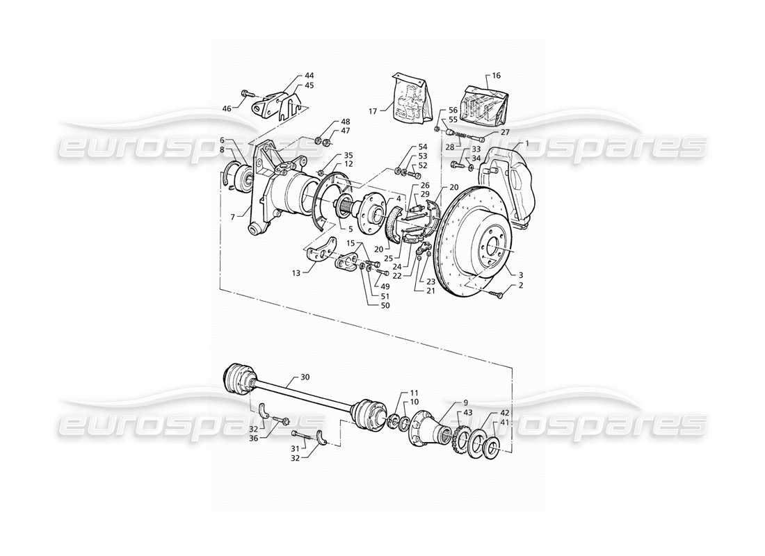 a part diagram from the maserati quattroporte (1996-2001) parts catalogue