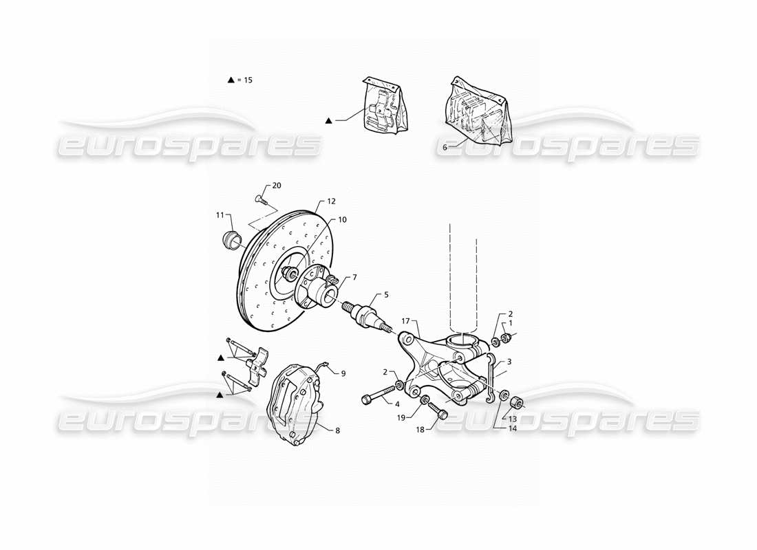 a part diagram from the maserati quattroporte (1996-2001) parts catalogue
