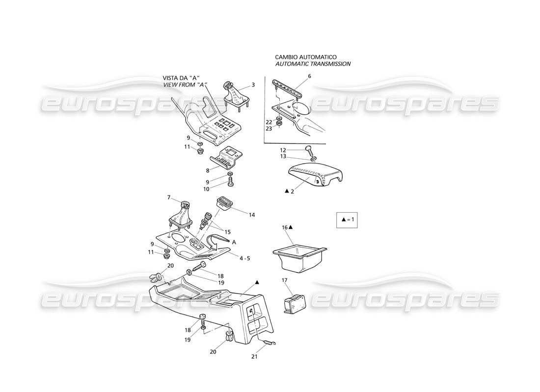 a part diagram from the maserati quattroporte (1996-2001) parts catalogue