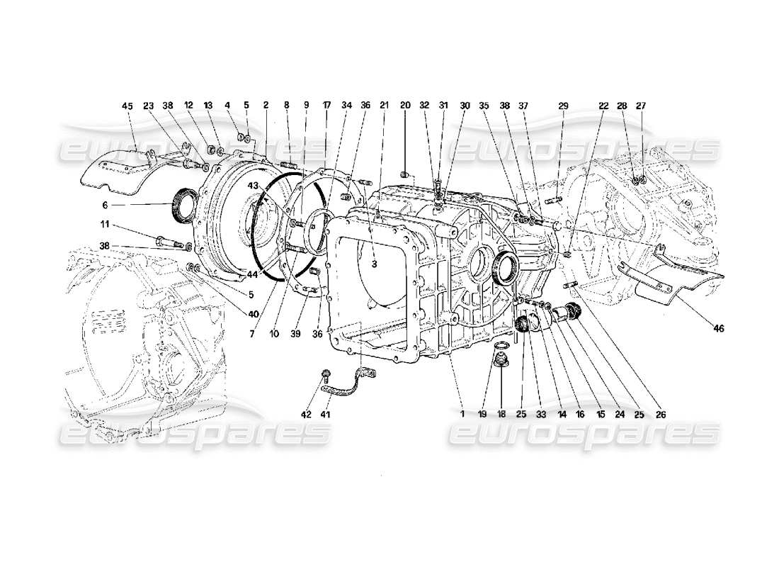 VIEW PARTS DIAGRAMS FROM THE FERRARI F40 PARTS CATALOGUE a part diagram from the ferrari f40 parts catalogue